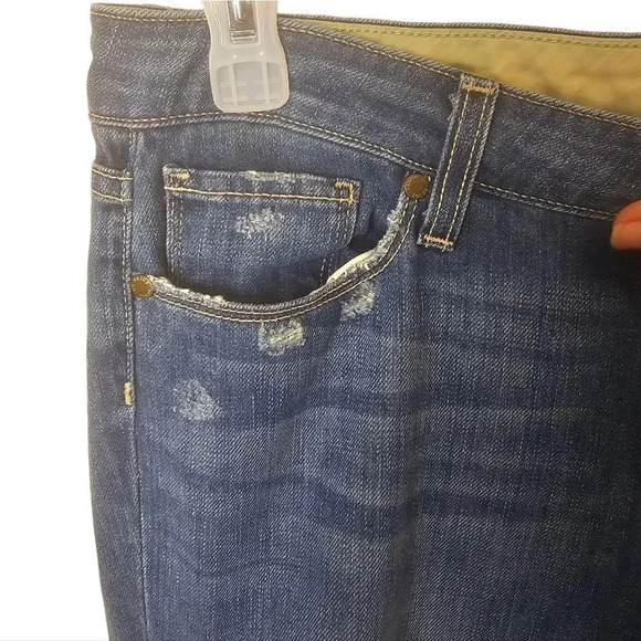 PAIGE Jimmy Jimmy Skinny Dark Destructed Jeans Size 28 - Picture 4 of 10